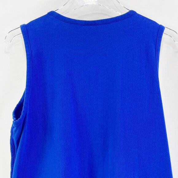 RAFAELLA Blue Eyelet Sheer Sleeveless Scoop Neck Top - Picture 7 of 9